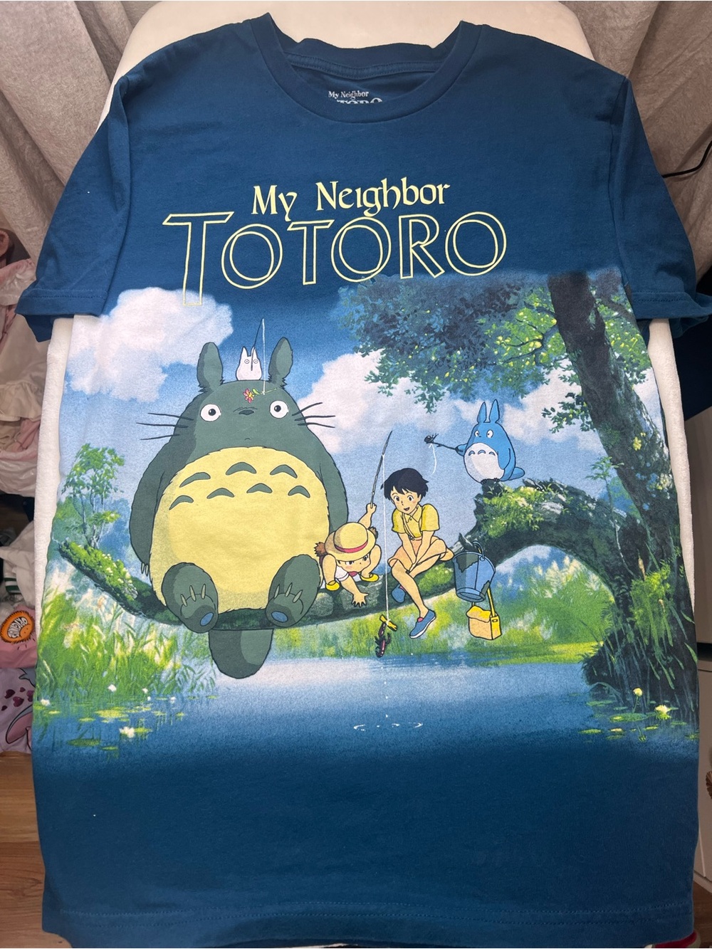 Her Universe My Neighbor Totoro Graphic Tee - Blue with Yellow Print